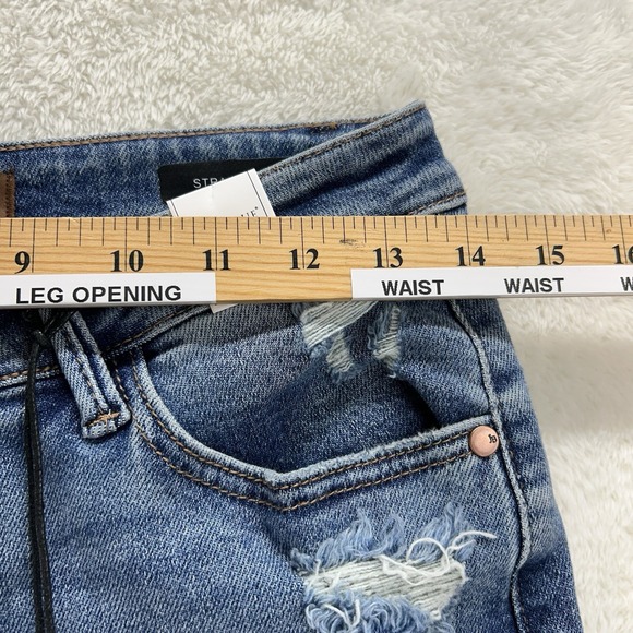 Judy Blue High Waist Straight Fit Distressed Denim Jeans Size 5/27 New W/Tags - Picture 7 of 16